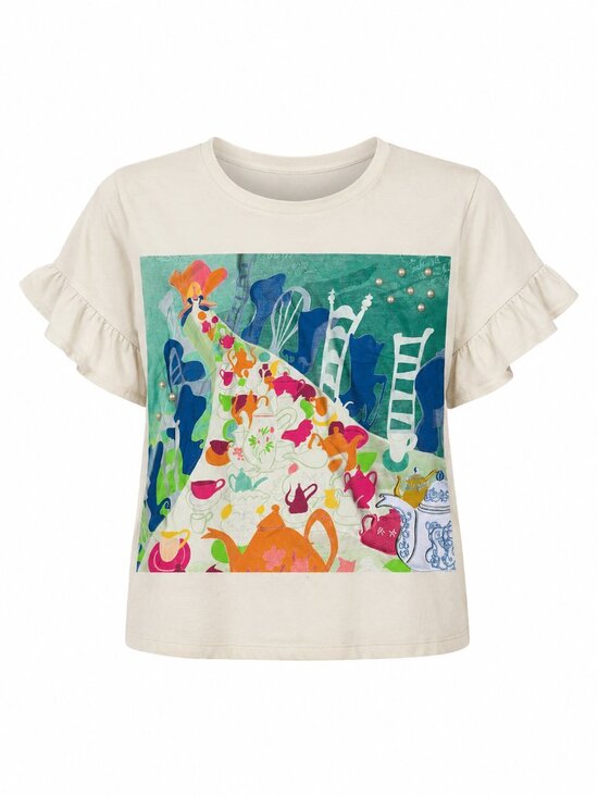 Her Universe Tops - Alice In Wonderland Mary Blair Concept Art Her Universe Flutter Sleeve Disney
